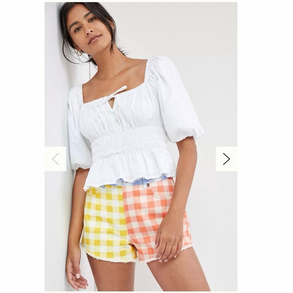 FARM RIO for ANTHROPOLOGIE Gingham Shorts Size Small